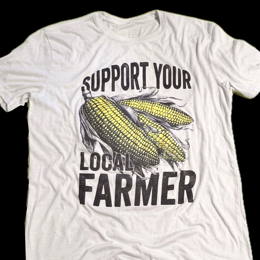 Support Your Local Farmer graphic soft tee tshirt corn cob fa garden agriculture